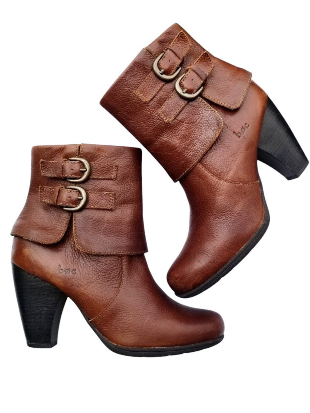 B.O.C by Born Trapsie Brown Leather Double Buckle Boots